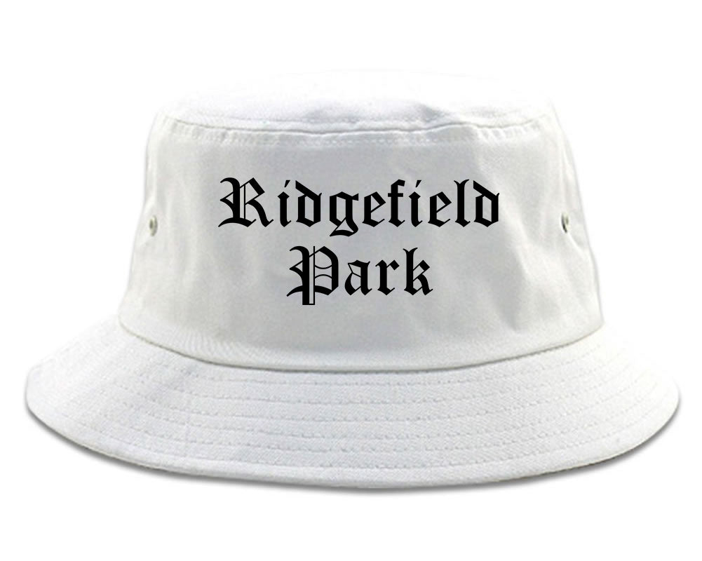 Ridgefield Park New Jersey NJ Old English Mens Bucket Hat White