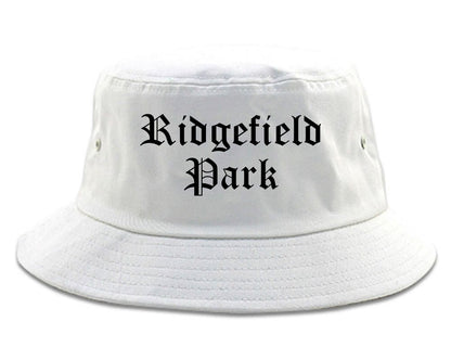 Ridgefield Park New Jersey NJ Old English Mens Bucket Hat White