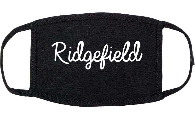 Ridgefield Washington WA Script Cotton Face Mask Black