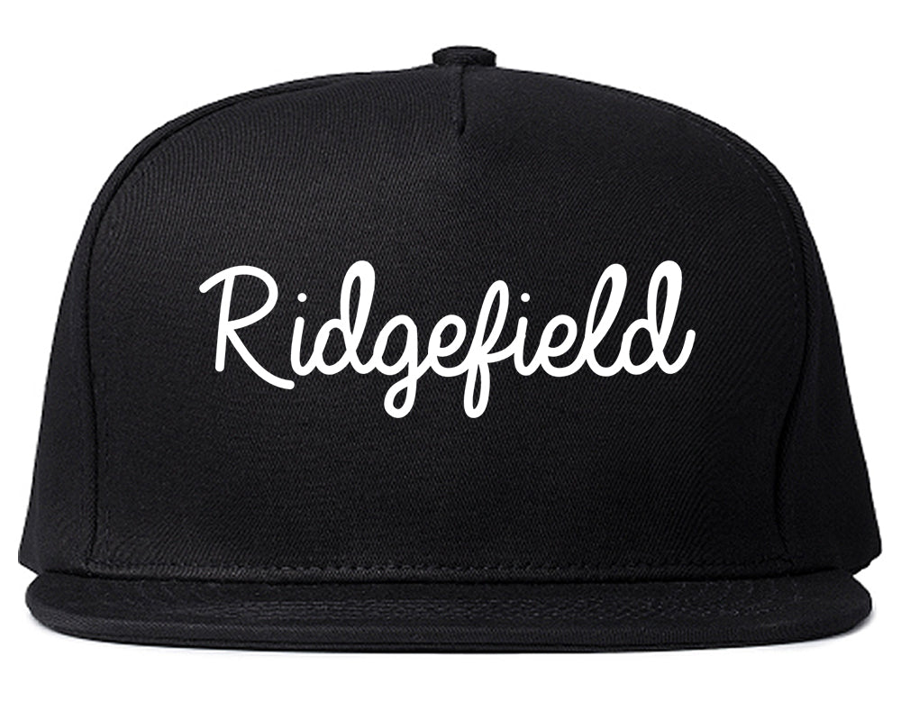 Ridgefield Washington WA Script Mens Snapback Hat Black