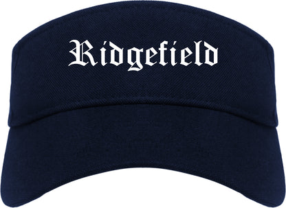 Ridgefield Washington WA Old English Mens Visor Cap Hat Navy Blue