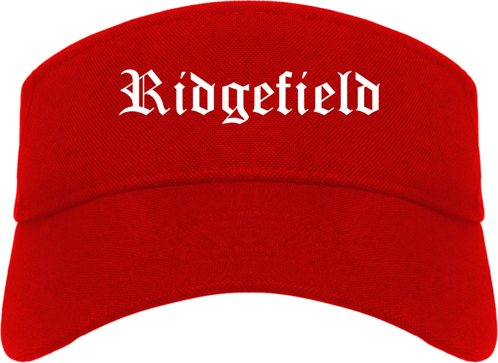 Ridgefield Washington WA Old English Mens Visor Cap Hat Red