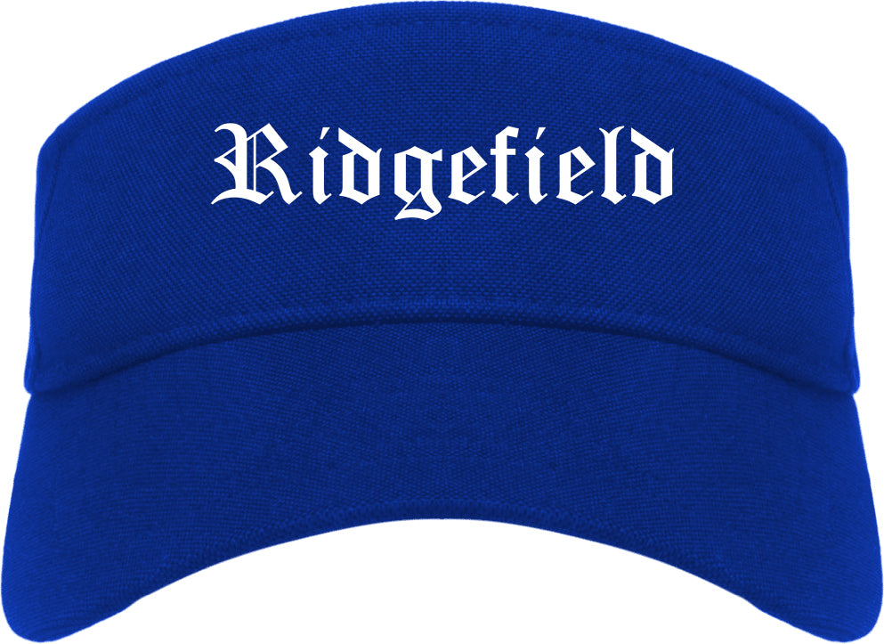 Ridgefield Washington WA Old English Mens Visor Cap Hat Royal Blue