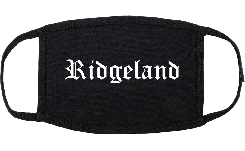 Ridgeland Mississippi MS Old English Cotton Face Mask Black