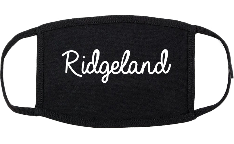 Ridgeland Mississippi MS Script Cotton Face Mask Black