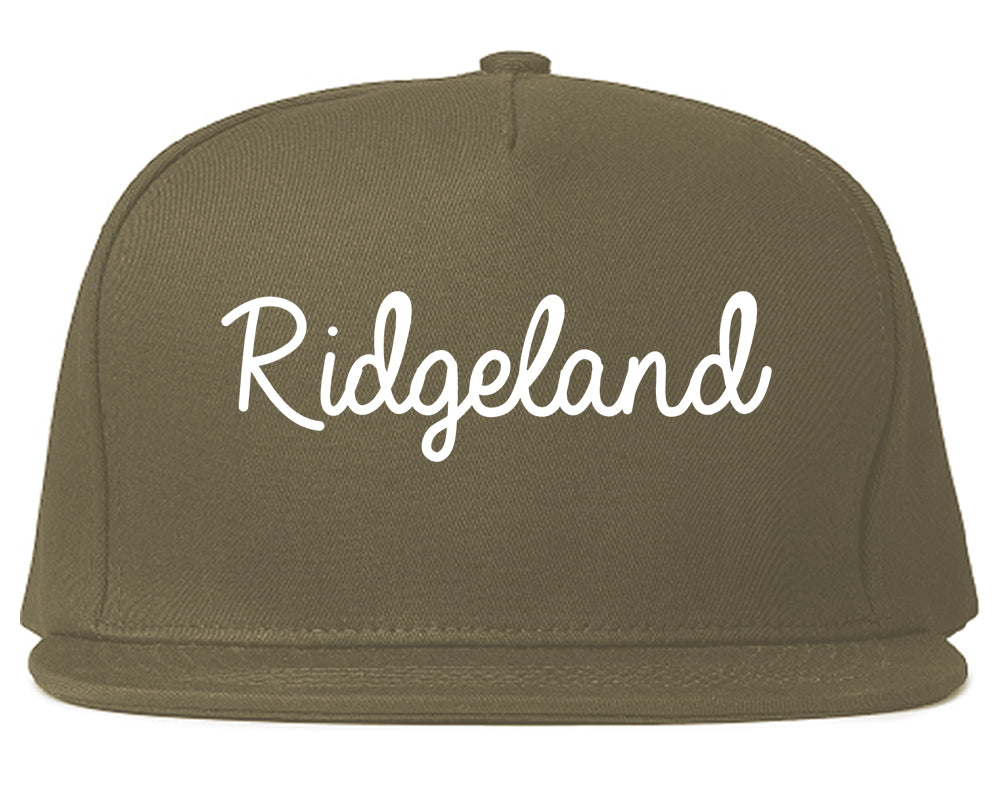 Ridgeland Mississippi MS Script Mens Snapback Hat Grey