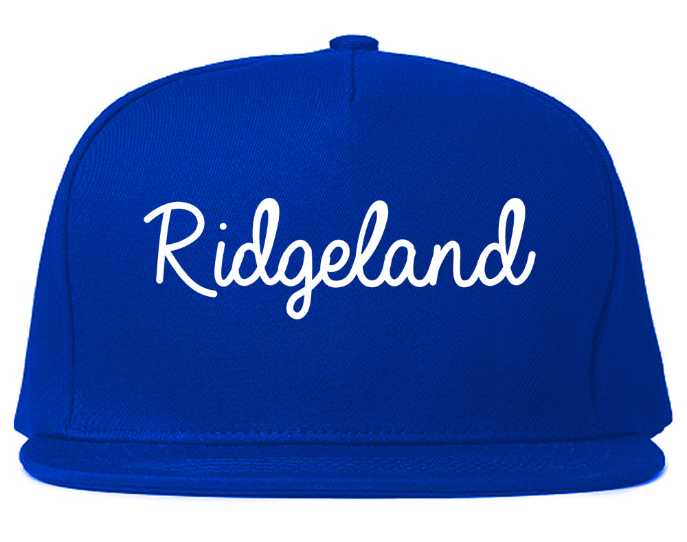 Ridgeland Mississippi MS Script Mens Snapback Hat Royal Blue