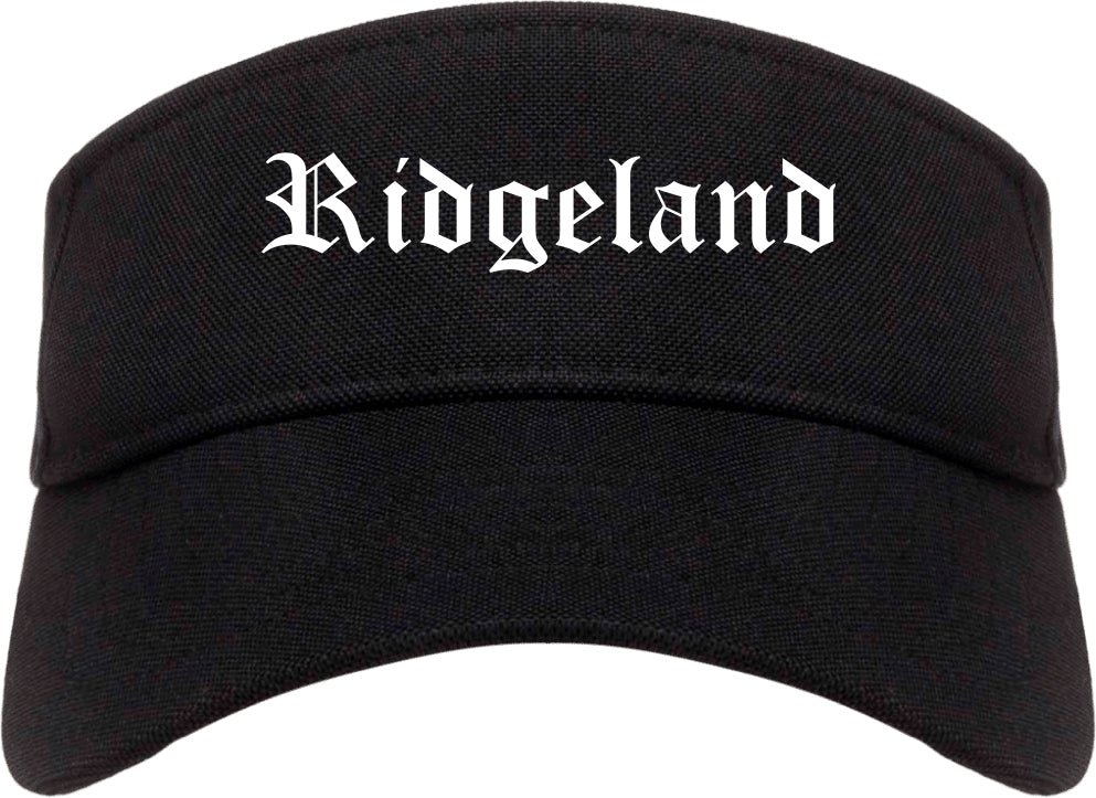 Ridgeland Mississippi MS Old English Mens Visor Cap Hat Black