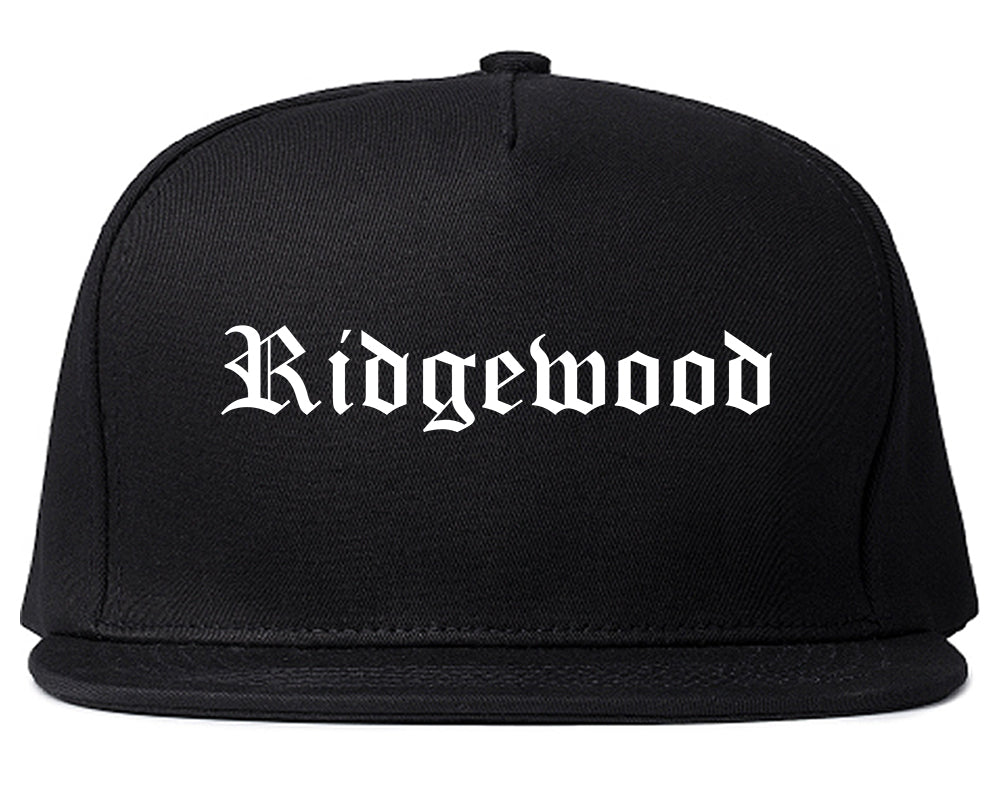 Ridgewood New Jersey NJ Old English Mens Snapback Hat Black