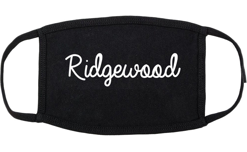 Ridgewood New Jersey NJ Script Cotton Face Mask Black