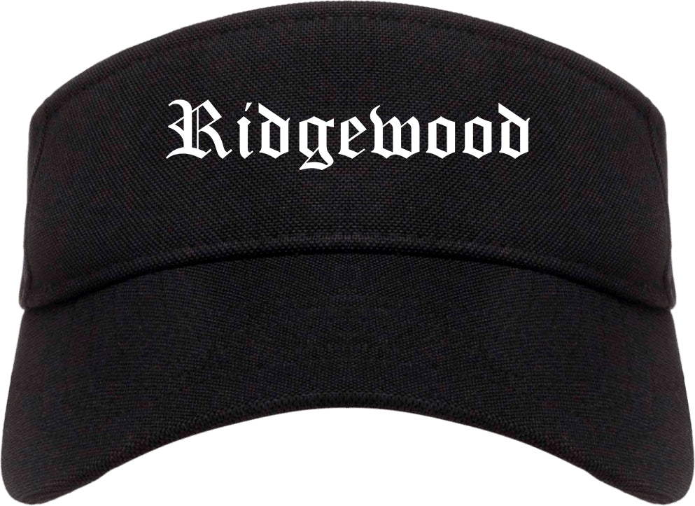 Ridgewood New Jersey NJ Old English Mens Visor Cap Hat Black