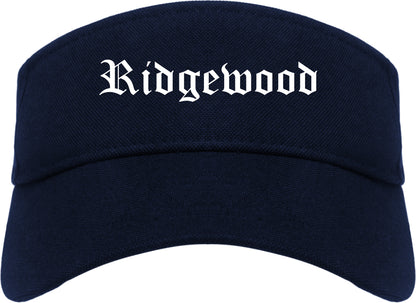 Ridgewood New Jersey NJ Old English Mens Visor Cap Hat Navy Blue