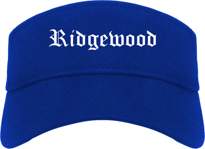 Ridgewood New Jersey NJ Old English Mens Visor Cap Hat Royal Blue