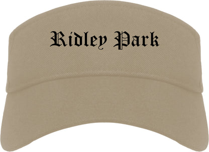 Ridley Park Pennsylvania PA Old English Mens Visor Cap Hat Khaki