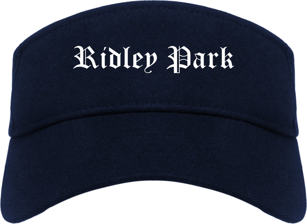 Ridley Park Pennsylvania PA Old English Mens Visor Cap Hat Navy Blue
