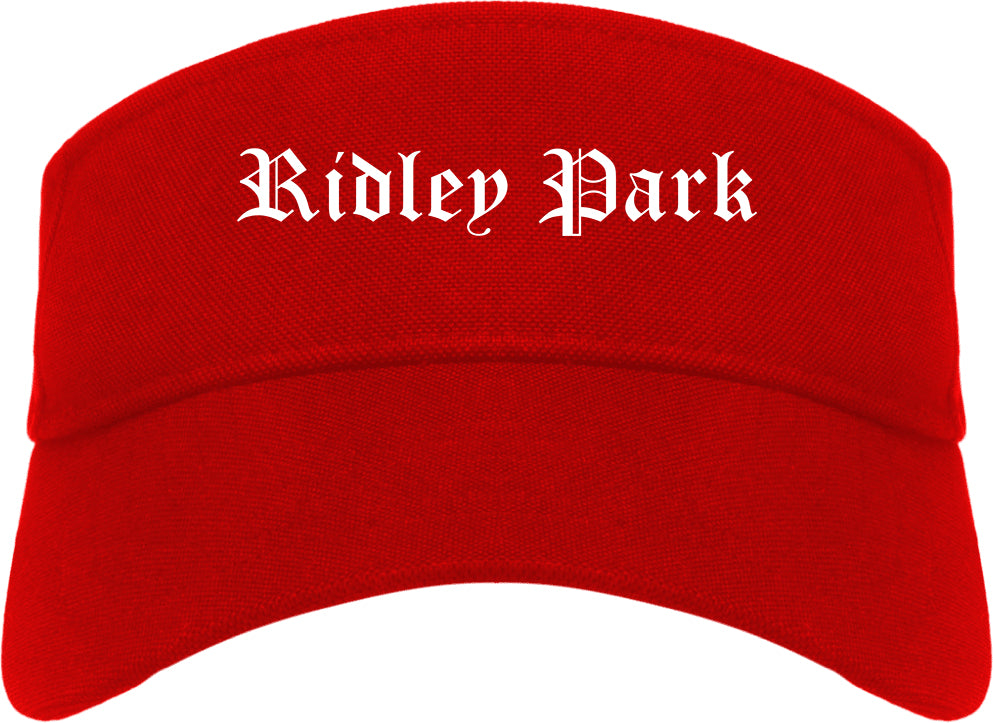 Ridley Park Pennsylvania PA Old English Mens Visor Cap Hat Red