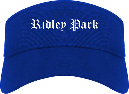 Ridley Park Pennsylvania PA Old English Mens Visor Cap Hat Royal Blue