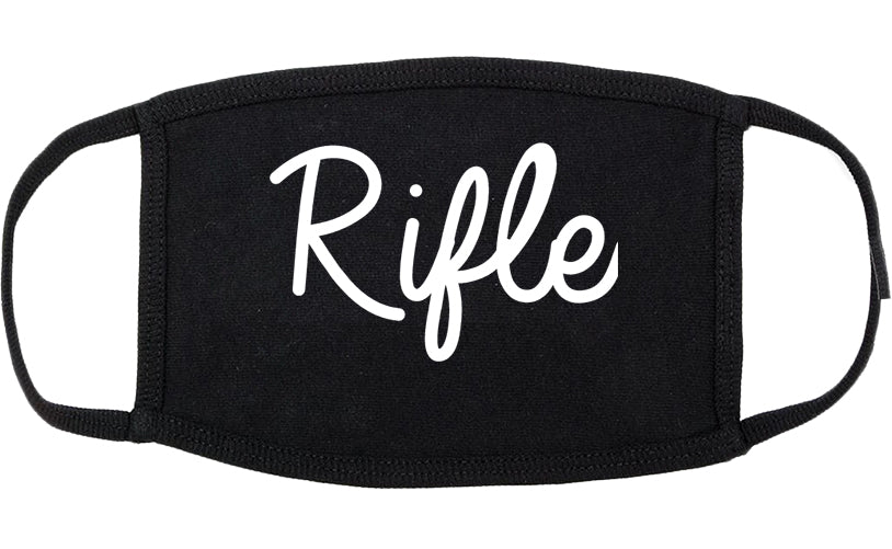 Rifle Colorado CO Script Cotton Face Mask Black