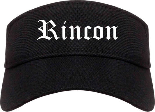 Rincon Georgia GA Old English Mens Visor Cap Hat Black