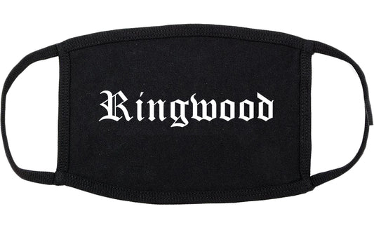 Ringwood New Jersey NJ Old English Cotton Face Mask Black