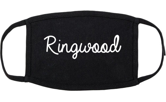 Ringwood New Jersey NJ Script Cotton Face Mask Black