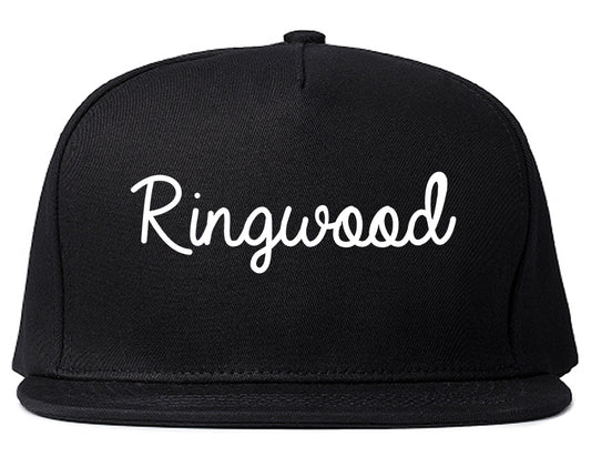 Ringwood New Jersey NJ Script Mens Snapback Hat Black