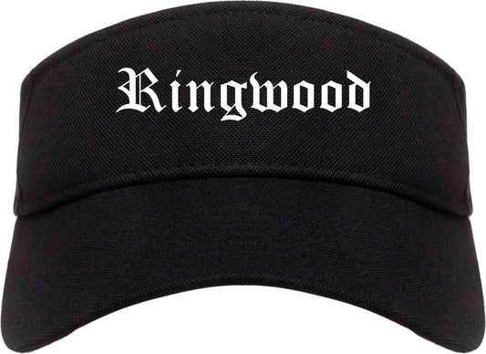Ringwood New Jersey NJ Old English Mens Visor Cap Hat Black