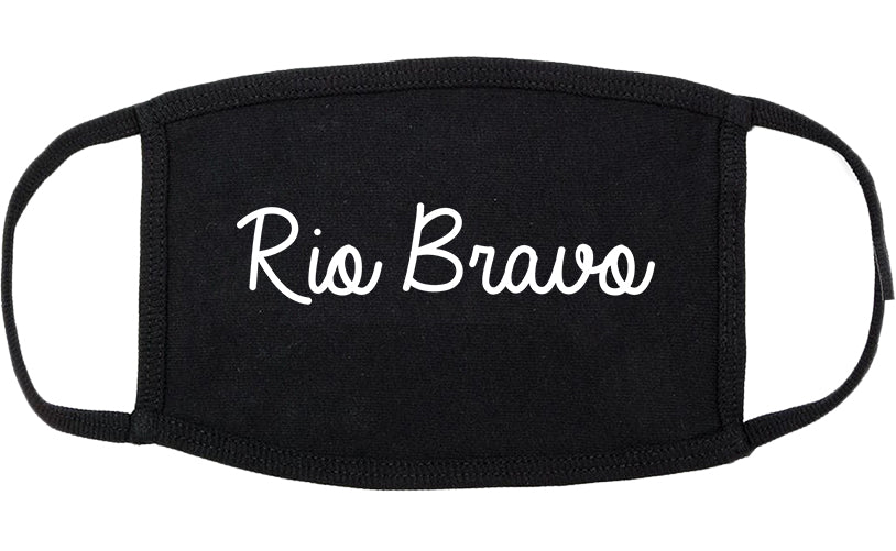 Rio Bravo Texas TX Script Cotton Face Mask Black