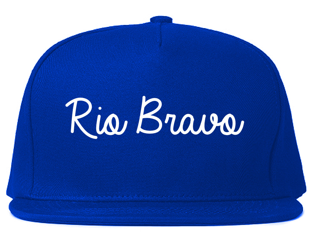 Rio Bravo Texas TX Script Mens Snapback Hat Royal Blue