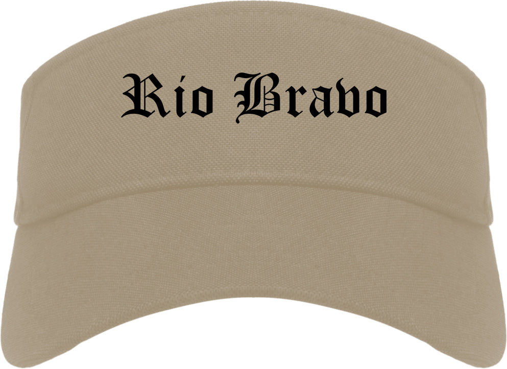 Rio Bravo Texas TX Old English Mens Visor Cap Hat Khaki