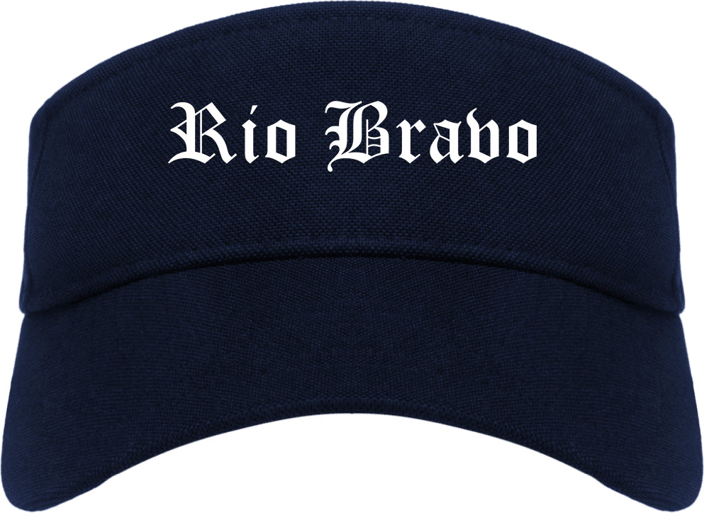 Rio Bravo Texas TX Old English Mens Visor Cap Hat Navy Blue
