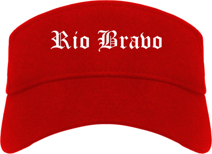 Rio Bravo Texas TX Old English Mens Visor Cap Hat Red