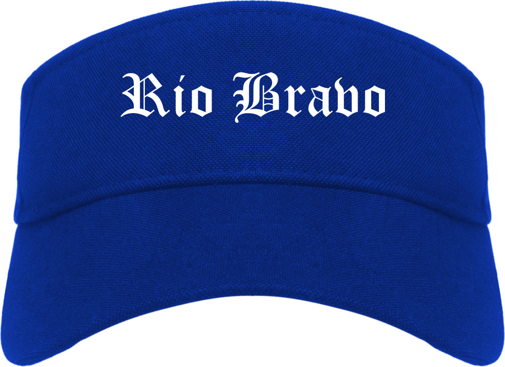 Rio Bravo Texas TX Old English Mens Visor Cap Hat Royal Blue