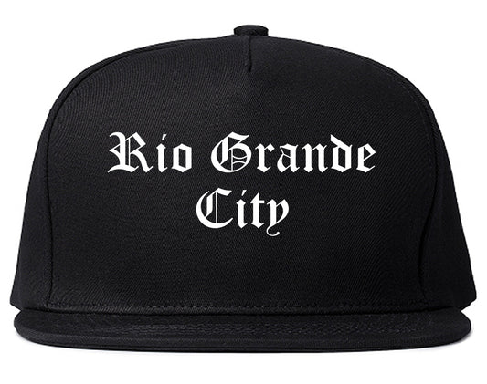 Rio Grande City Texas TX Old English Mens Snapback Hat Black