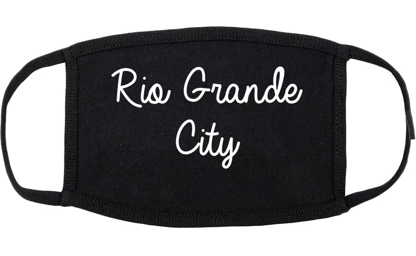 Rio Grande City Texas TX Script Cotton Face Mask Black