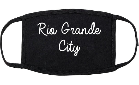 Rio Grande City Texas TX Script Cotton Face Mask Black