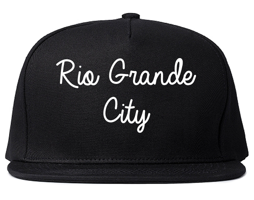 Rio Grande City Texas TX Script Mens Snapback Hat Black