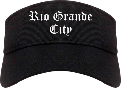 Rio Grande City Texas TX Old English Mens Visor Cap Hat Black