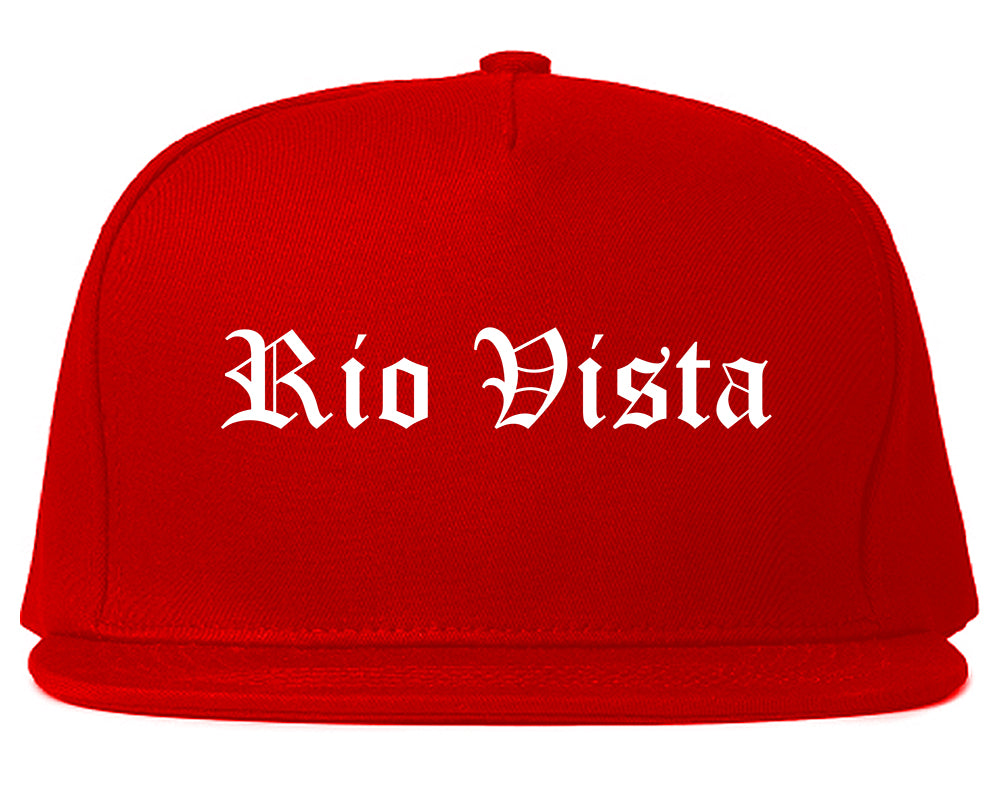 Rio Vista California CA Old English Mens Snapback Hat Red