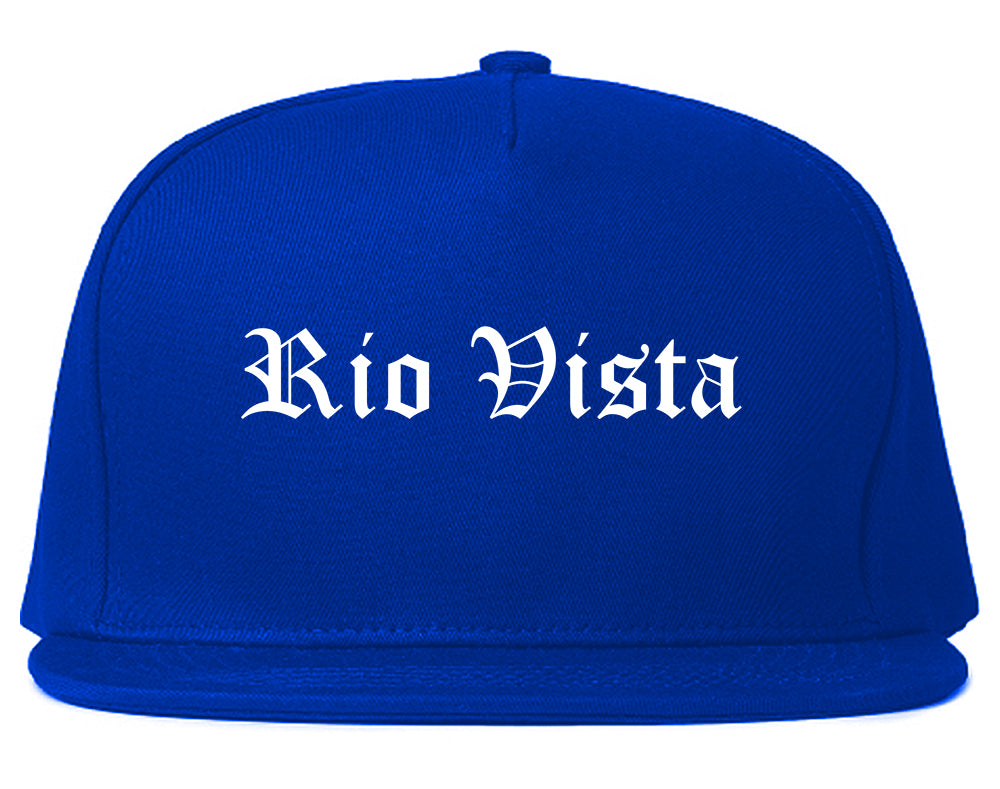 Rio Vista California CA Old English Mens Snapback Hat Royal Blue