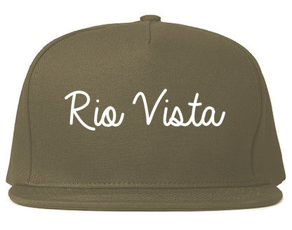 Rio Vista California CA Script Mens Snapback Hat Grey
