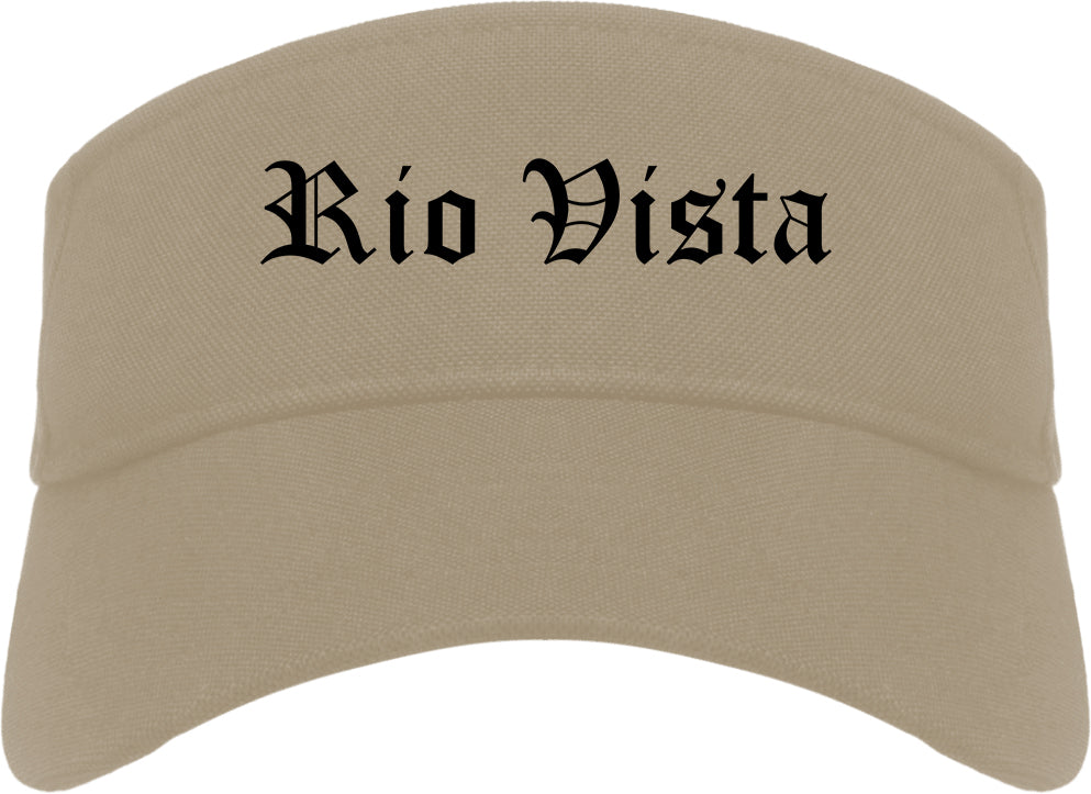 Rio Vista California CA Old English Mens Visor Cap Hat Khaki