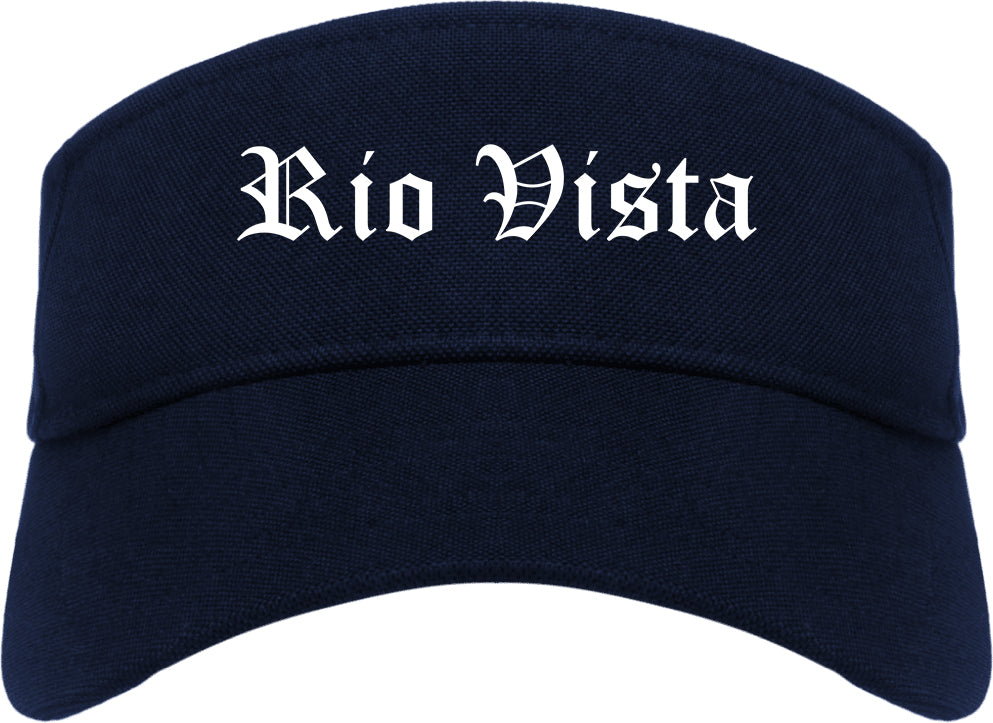 Rio Vista California CA Old English Mens Visor Cap Hat Navy Blue
