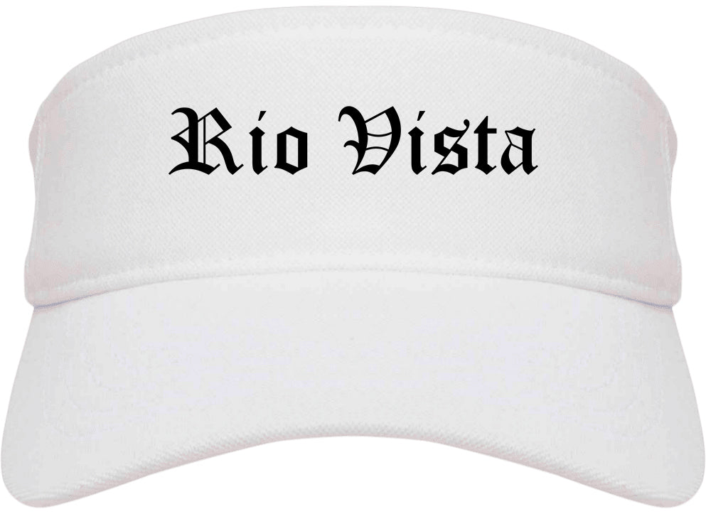 Rio Vista California CA Old English Mens Visor Cap Hat White