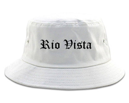 Rio Vista California CA Old English Mens Bucket Hat White