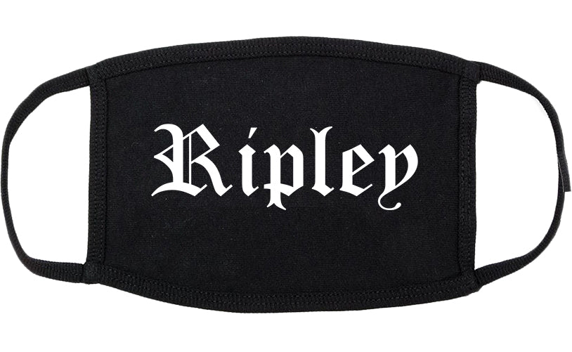 Ripley Tennessee TN Old English Cotton Face Mask Black