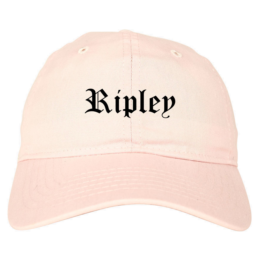 Ripley Tennessee TN Old English Mens Dad Hat Baseball Cap Pink