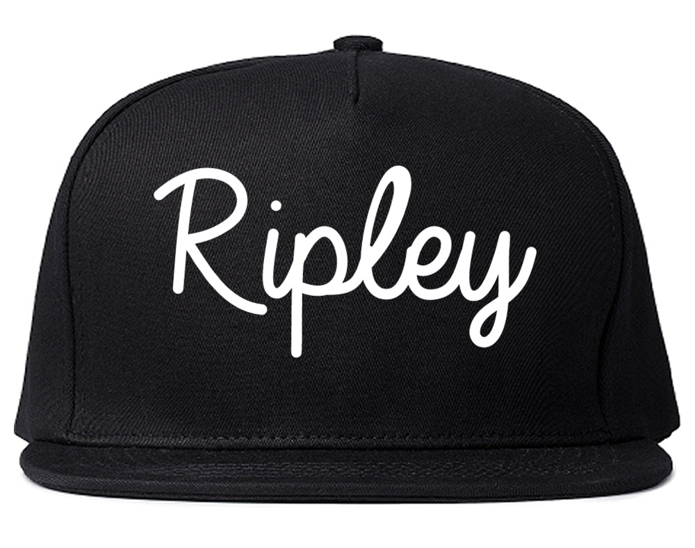 Ripley Tennessee TN Script Mens Snapback Hat Black