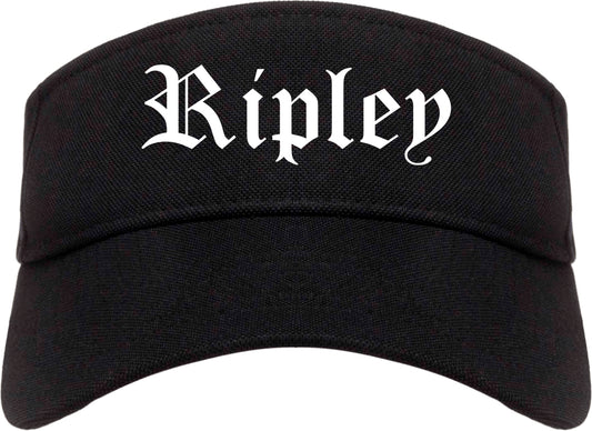 Ripley Tennessee TN Old English Mens Visor Cap Hat Black