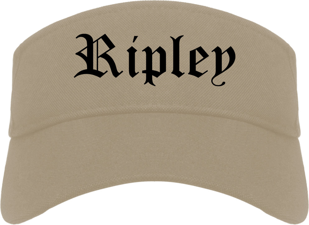 Ripley Tennessee TN Old English Mens Visor Cap Hat Khaki